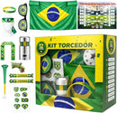 Kit Torcida Brasil Copa Do Mundo 2026 Com 12 Acessórios Temáticos Para Jogos, Festas E Fan Zone – Óculos, Bandeira, Corneta, Infláveis E Mais Estilo Verde E Amarelo