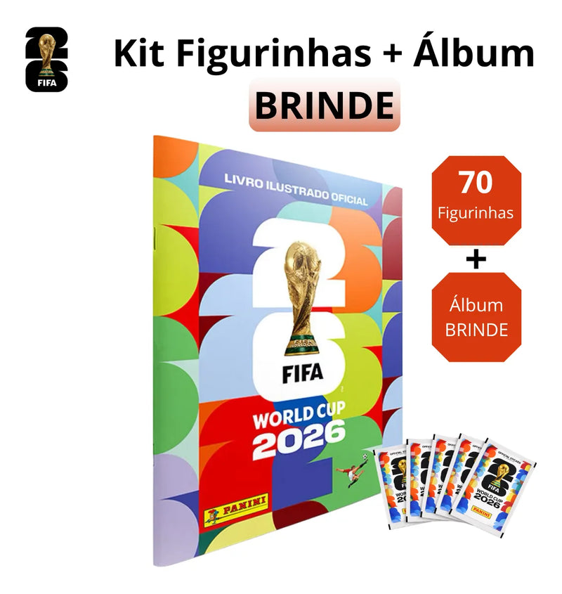 Kit 70 Figurinhas + Álbum (brinde) Copa Do Mundo 2026 Panini